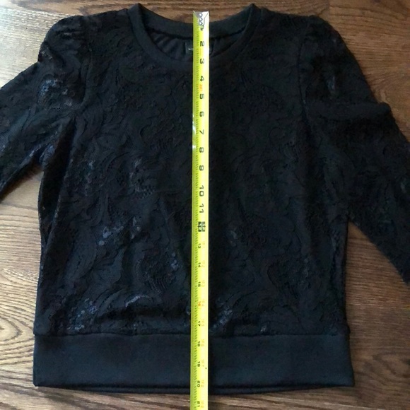 Worthington Long Sleeve Lace Sweatshirt - Picture 5 of 6